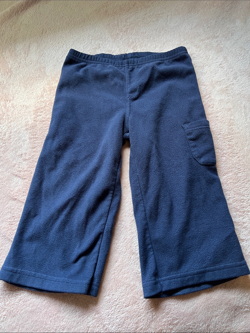 Kids Navy Fleece Cargo Pants